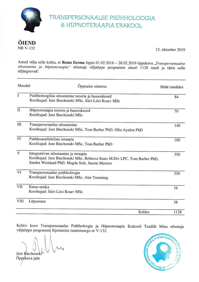 Nõustaja Programm Õiend Nõustaja Programm Õiend